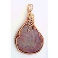 Red Moss Agate Copper Wire Wrap Gemstone Pendan...