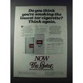 1981 Now Cigarettes Ad - Smoking the Lowest Tar