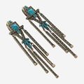 VALENTINO GARAVANI Gunmetal & Blue Stone Stud D...