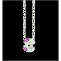 Fine Pink Crystal Silver Plated Charm Pendant N...