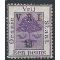 Orange Free State 1900 SG102 1d on 1d Purple Mo...