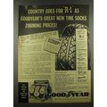 1937 Goodyear R-1 Tires Ad - Country Goes For