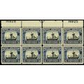 621, Mint NH 5¢ VF Top Plate Blocks of Eight St...
