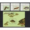 Angola Freshwater Fish 3v+MS Corners 2001 MNH S...