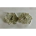 Vintage Silvertone Abstract Flower Clip On Earr...