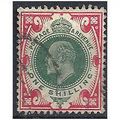 1902 SG257 1/- Dull Green & Carmine Fine Used. .