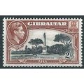 Gibraltar 1942 SG128b 2/- Black & Brown Perf 13...