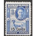 Somaliland Prot 1939 SG127 15c on 3a Bright Blu...