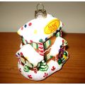 Glass Christmas Ornament: SWEET HOME Glittery S...