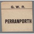 GREAT WESTERN RAILWAY LUGGAGE LABEL - PERRANPOR...