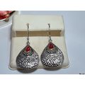 Teardrop Carnelian hammered Sterling Silver fre...