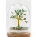 Green Aventurine Gem Tree Ornament Under a Glas...