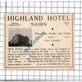 Highland Hotel Nairn Sutherland Small Advert - ...