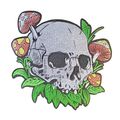Very Large Skull Iron On Patch Mushrooms 29 cm ...