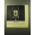 1960 Polaroid Electric Eye Camera Ad - For the man who knows nothing about