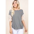 Women's Cute Striped Curved Hem Casual Top