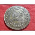 1920 George V 50 Cents - Straits Settlements, I...