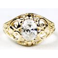 Cubic Zirconia, 10KY Gold Ring, R111