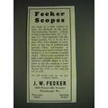 1933 J.W. Fecker Scopes Ad