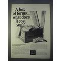 1966 Moore Business Forms Ad - A Box of Forms Cost