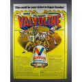 1978 Valvoline Motor Oil Ad - Ticket to Super Sunday