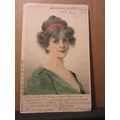 PRETTY YOUNG SWISS LADY used antique postcard i...
