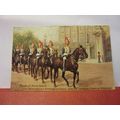 ROYAL HORSE GUARD, THE PALACE, London used postcard vintage 1936 pm military /
