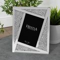 Hestia Silver Glass with Diamante Panels Rectan...