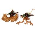 Roman Antler Ornaments Set of 2