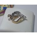 Estate .25ctw Rd/Baguette Natural Diamond OpenH...