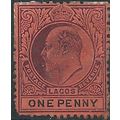 Lagos 1904 SG55 1d Purple & Black/Red (Slight R...