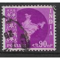 INDIA 1960 MAP OF INDIA 90 np BRIGHT PURPLE SG ...