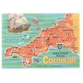 CORNWALL MAP vintage unused postcard by John Hi...