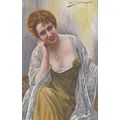 Glamour Lady ART Nouveau Spotti Signed Artist c...