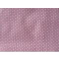 Pale pink spotted cotton fabric 54cms x 45cms
