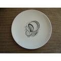 Susie Cooper Black Fruit Tea Plate - Peach