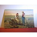 EVENING PRAYER IN THE FIELDS used antique postc...