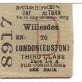 B.R. Edmondson Ticket - Willesden to London Euston