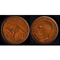 Australia One Penny 1943 Used. Coin 1d Geo VI K...