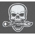 Small HEAD SKULL with KNIFE Embroidered Patch ~...