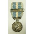 Solid Silver French Military Colonial Medal + A...