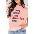 Pink loves Jesus and America too Vintage Letter...