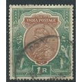 India 1913 SG186 1 Rupee Brown & Green Fine Use...