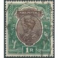 India 1926 SG214 1 Rupee Chocolate & Green Fine...