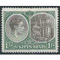 St Kitts-Nevis 1950 SG75c 1/- Black & Green CSP...