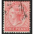 South Australia 1876 1d Scarlet SG179a FU