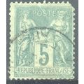 France 1876 - SG282 - 5c green - Peace & Commer...