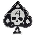 Ace of Spades Skull Iron On Patch Embroidered S...