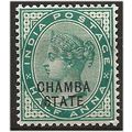 Chamba (ICS) 1887 SG1 1/2a Blue-Green Mounted M...