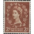 GB, QE II Wilding definitive, brown 1957, 2d